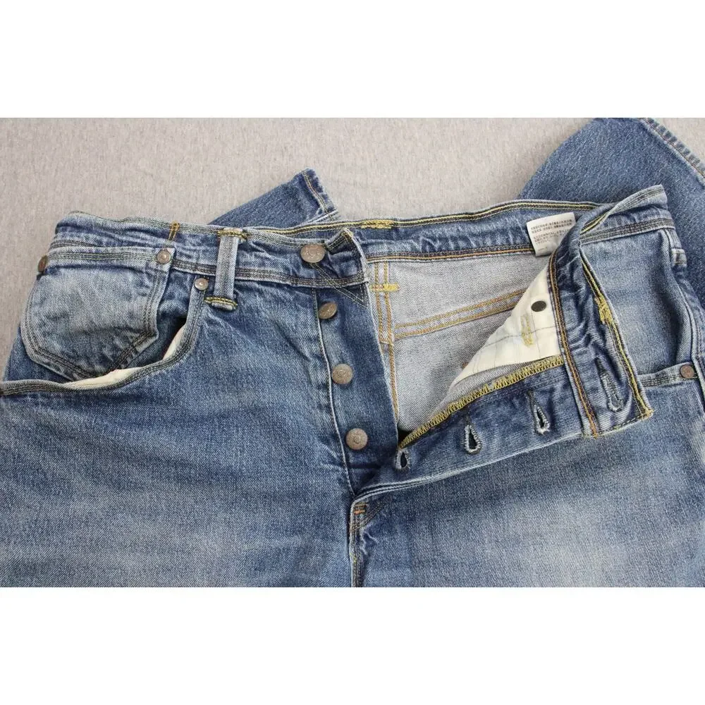 Levis Jeans Mens Size 34 X 30 Blue 514 Cotton Blend Button Fly Straight Stretch - Picture 6 of 9